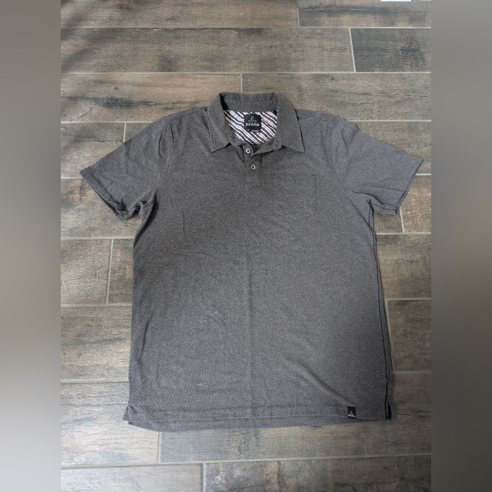 Prana Men's Gray Polo Shirt